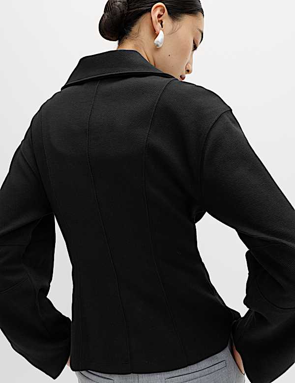 Cotton Rich Waisted Zip Through Sweatshirt - AL