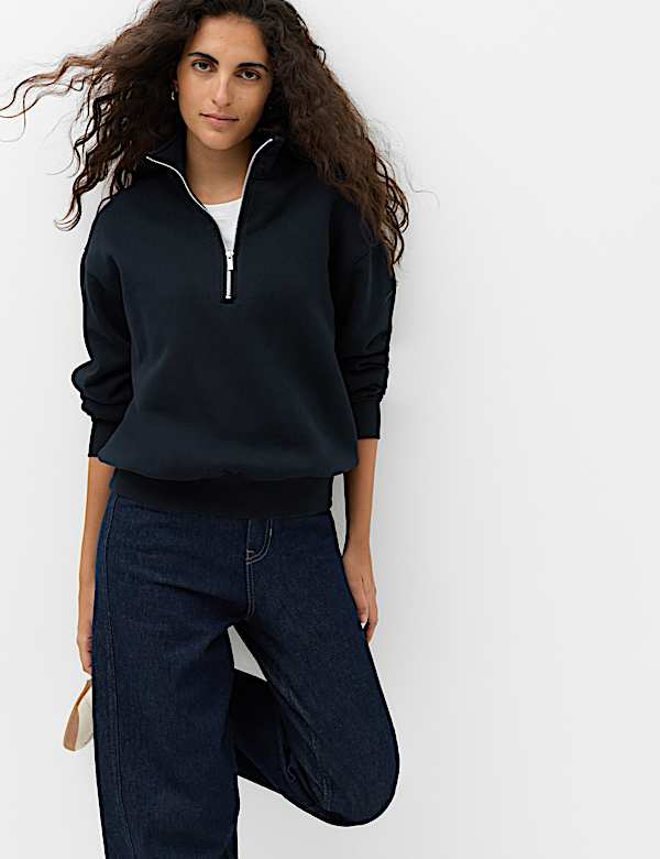 Pure Cotton Premium Half Zip Ultimate Sweatshirt