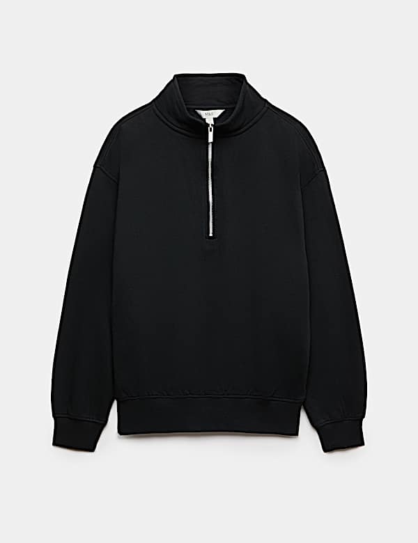 Pure Cotton Funnel Neck Half Zip Ultimate Sweatshirt - CH