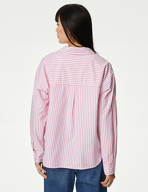Pure Cotton Striped Collared Shirt