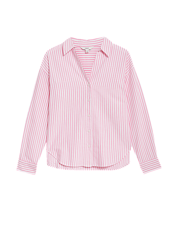 Pure Cotton Striped Collared Shirt