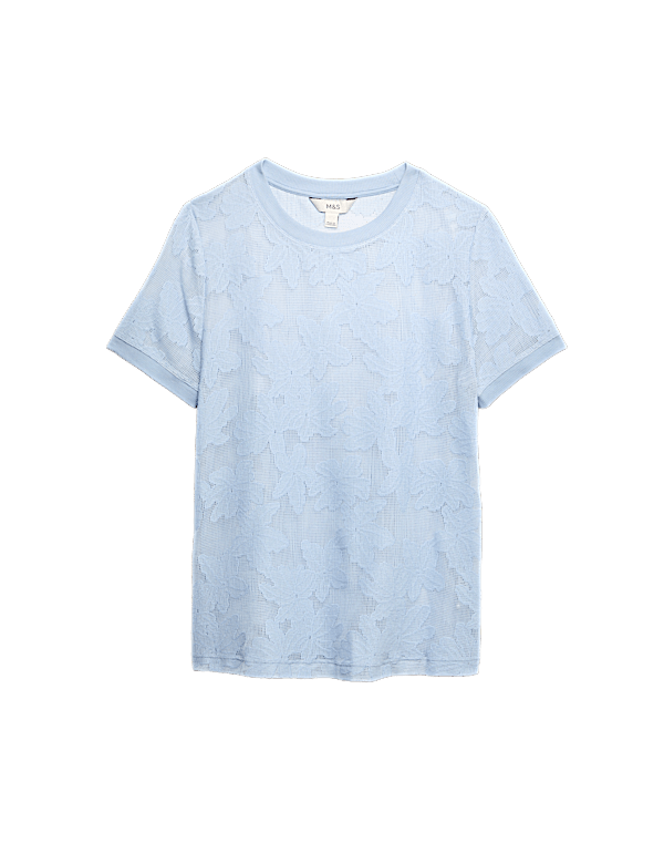 Cotton Blend Floral Lace Top