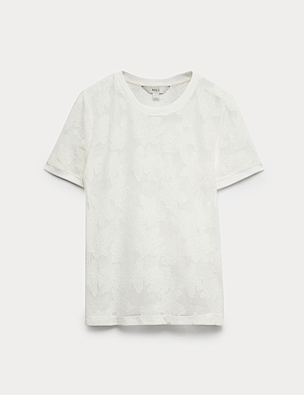 Cotton Blend Floral Lace Top