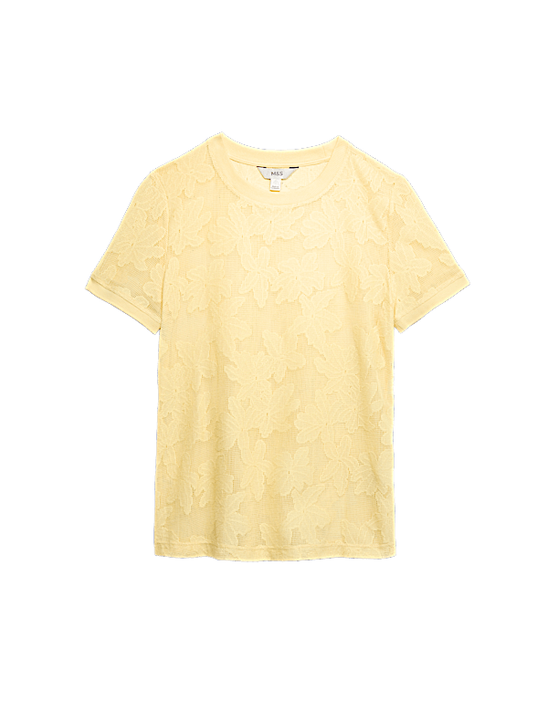 Cotton Blend Floral Lace Top