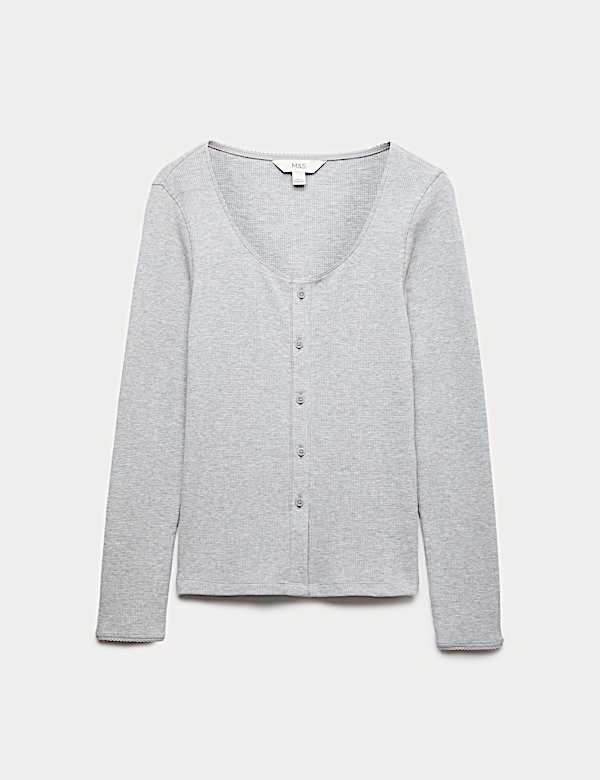 Pure Cotton Waffle Scoop Neck Top - BN