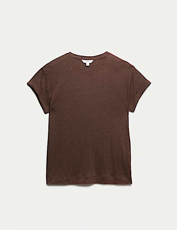 T-shirt van linnenmix - BE