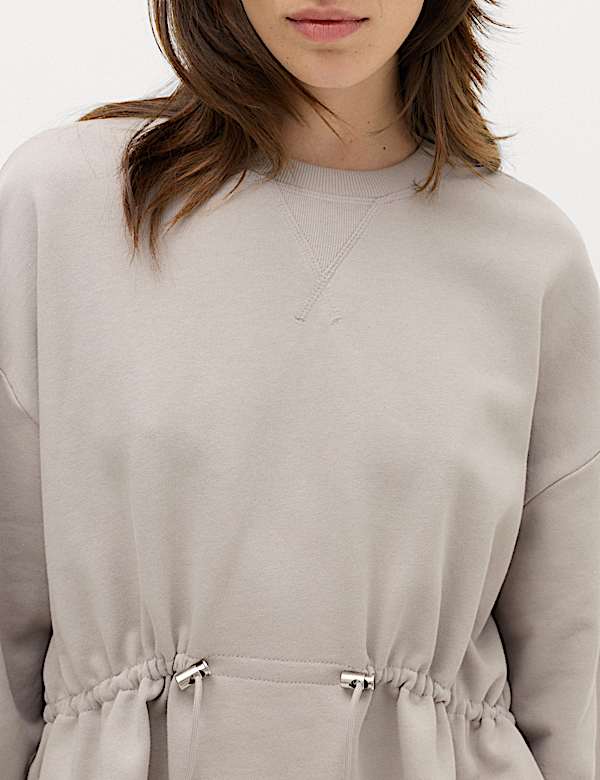 Pure Cotton Drawcord Waist Sweatshirt