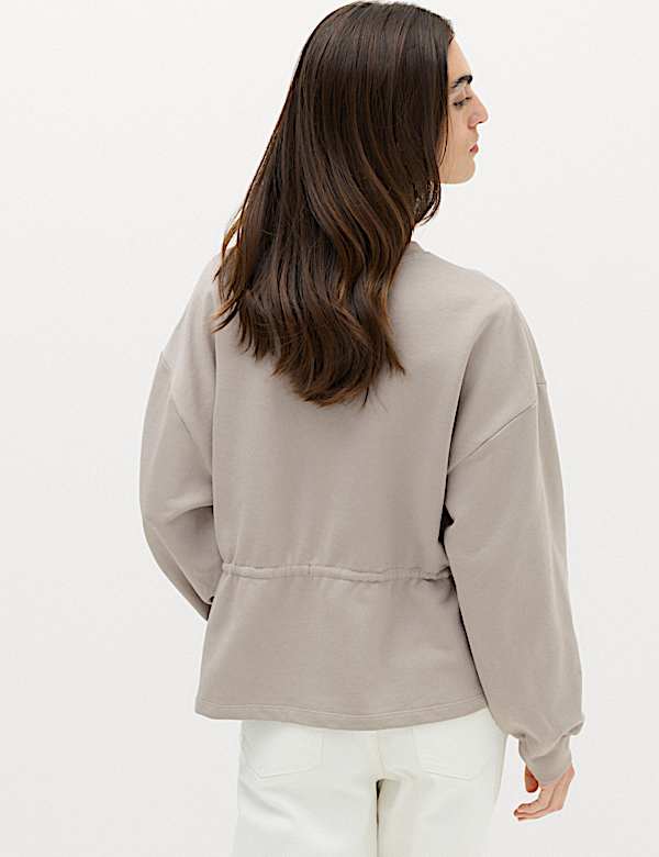 Pure Cotton Drawcord Waist Sweatshirt