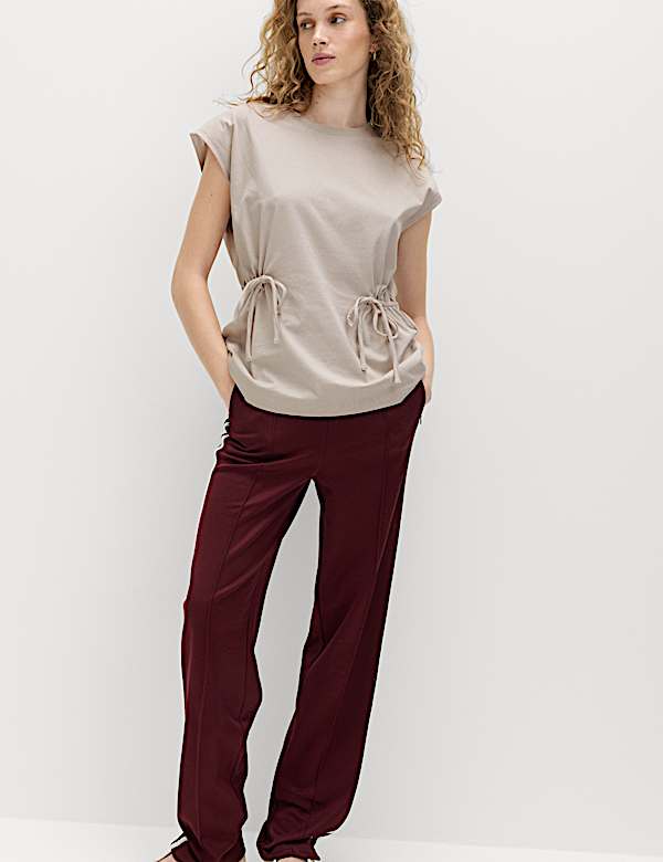 Pure Cotton Tie Waist Oversized T-Shirt