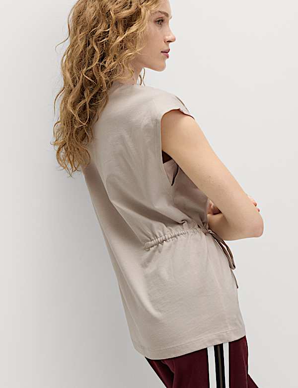 Pure Cotton Tie Waist Oversized T-Shirt - CH