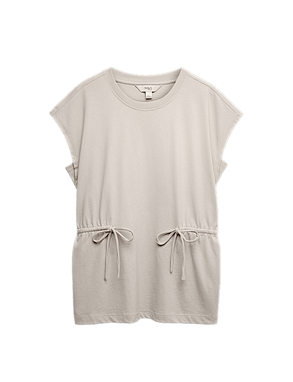 Pure Cotton Tie Waist Oversized T-Shirt