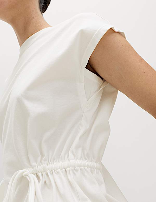 Pure Cotton Tie Waist Oversized T-Shirt