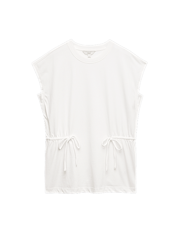 Pure Cotton Tie Waist Oversized T-Shirt