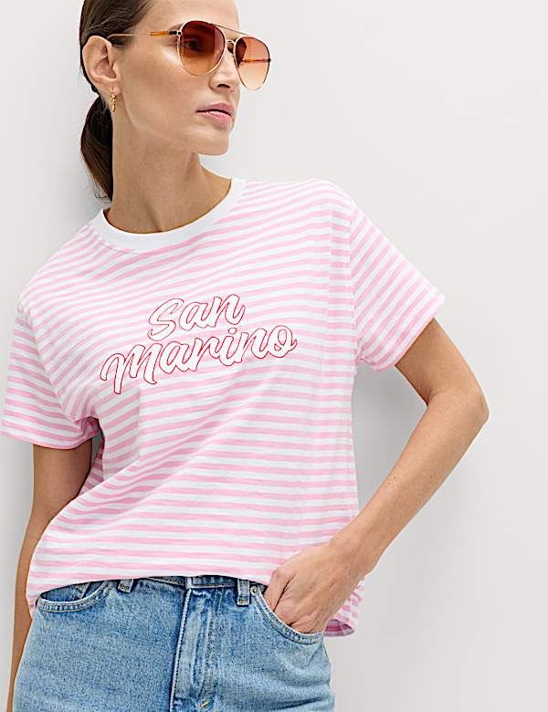 Pure Slub Cotton Checked T-Shirt