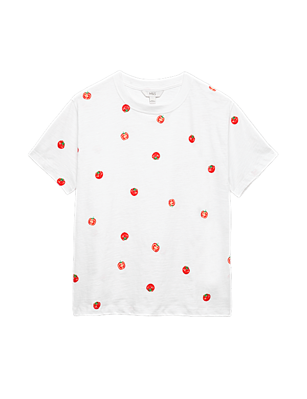 Pure Slub Cotton Checked T-Shirt