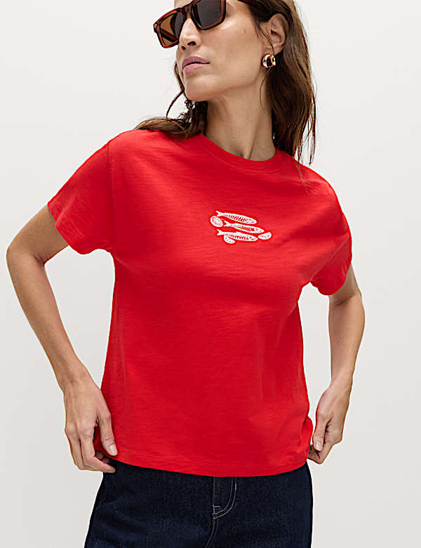 Pure Slub Cotton Checked T-Shirt