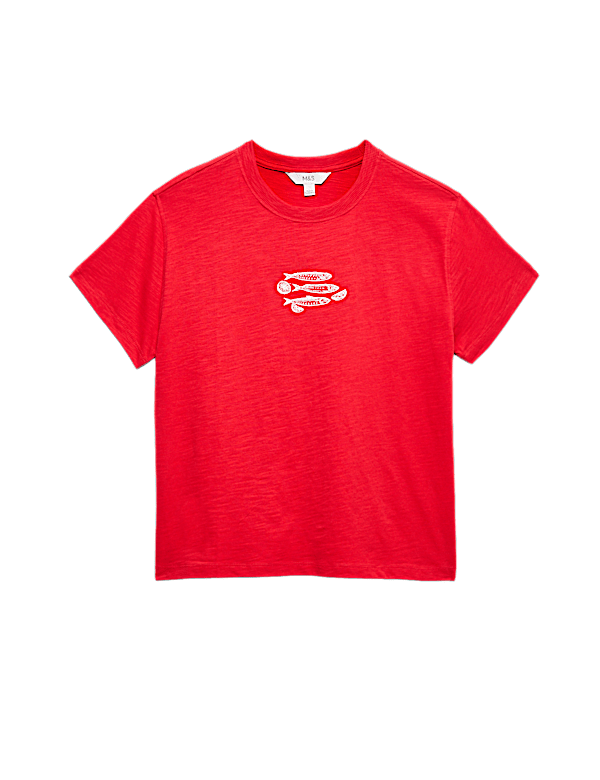 Pure Slub Cotton Checked T-Shirt