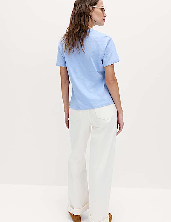 Pure Slub Cotton Checked T-Shirt