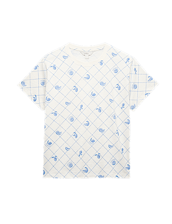 Pure Slub Cotton Checked T-Shirt