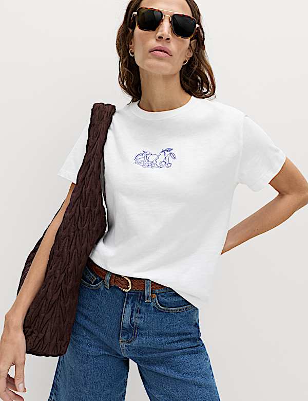 Pure Slub Cotton Checked T-Shirt