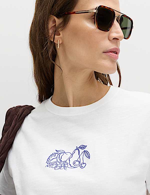 Pure Slub Cotton Checked T-Shirt