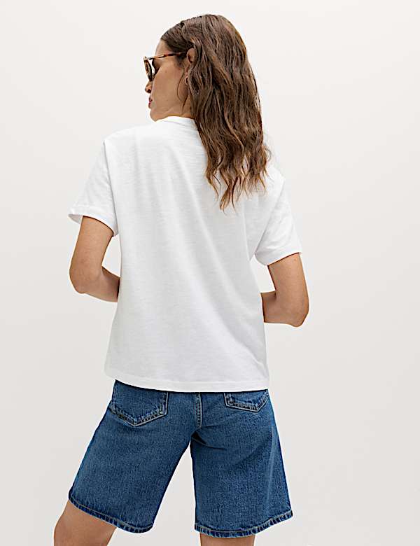 Pure Slub Cotton Checked T-Shirt