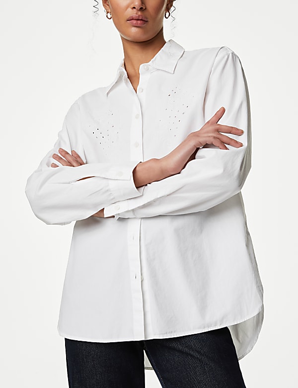 Pure Cotton Cutwork Detail Shirt