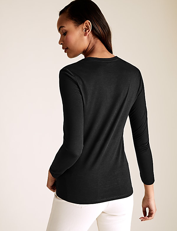 Crew Neck Relaxed Fit Long Sleeve Top
