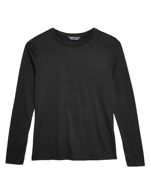 Crew Neck Relaxed Fit Long Sleeve Top