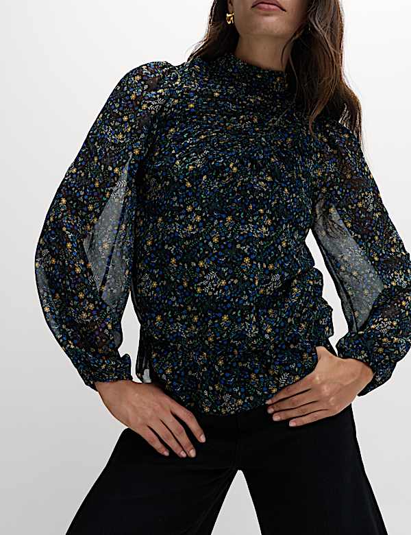Floral Long Sleeve Blouse - CY