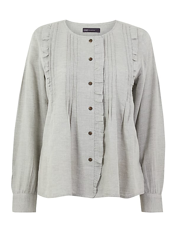Cotton Rich Pintuck Blouse