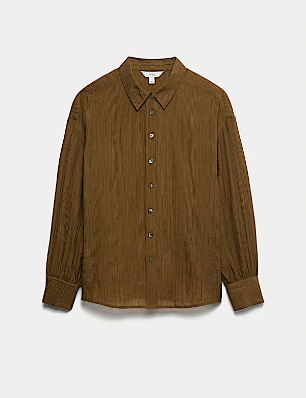 Lyocell Rich Textured Collared Shirt - DK