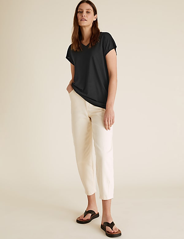 V-Neck Relaxed Longline T-Shirt