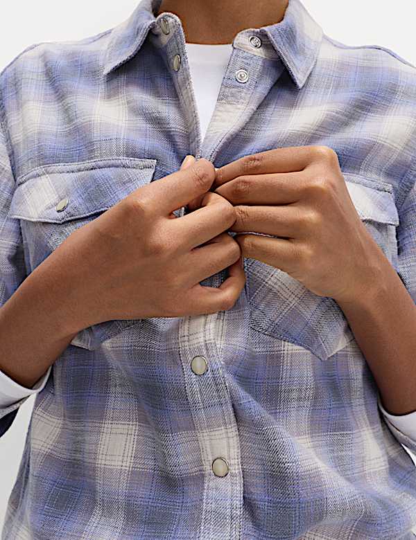 Pure Cotton Western Checked Shirt - GR