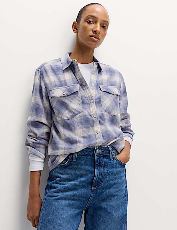 Pure Cotton Western Checked Shirt - GR