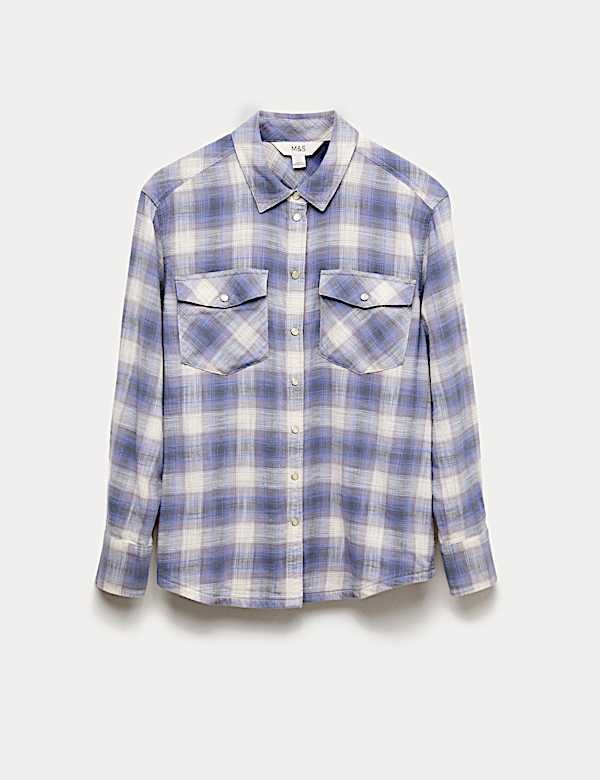 Pure Cotton Western Checked Shirt - GR