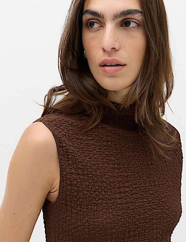 Textured Sleeveless Top - AL