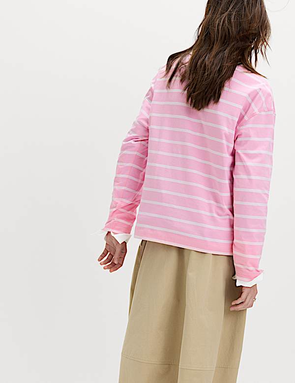 Pruhovan&yacute; ragby top z čist&eacute; bavlny - CZ