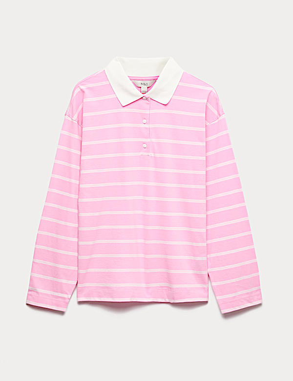 Pruhovan&yacute; ragby top z čist&eacute; bavlny - CZ