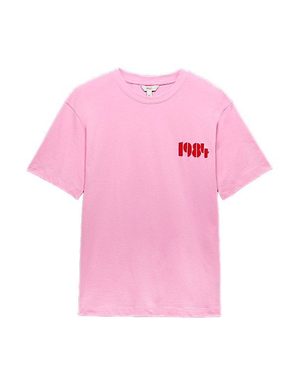 Pure Cotton Graphic Crew Neck Oversized T-Shirt
