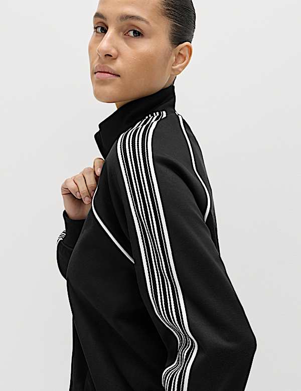 Cotton Rich Tricot Zip Up Track Jacket - US