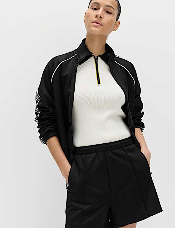 Cotton Rich Tricot Zip Up Track Jacket - US