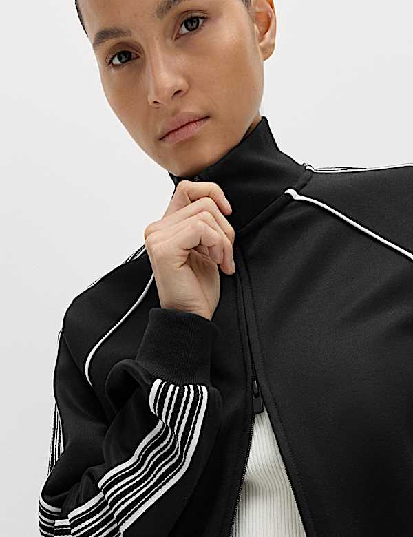 Cotton Rich Tricot Zip Up Track Jacket - US