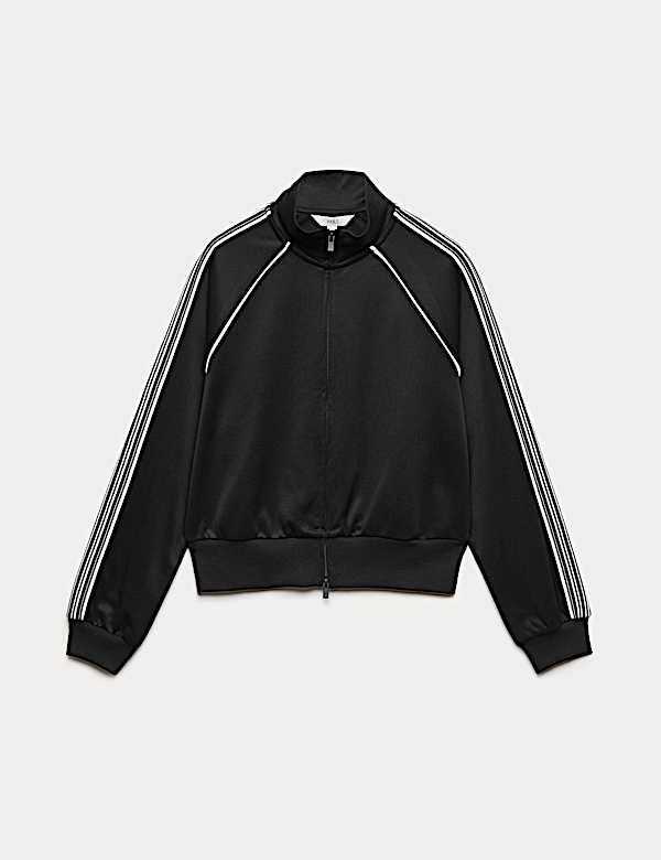 Cotton Rich Tricot Zip Up Track Jacket - US