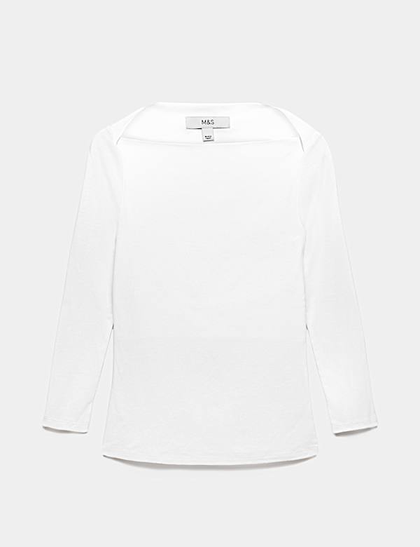 Pure Cotton Slash Neck Top - VN