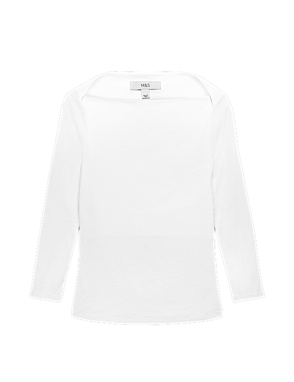 Pure Cotton Slash Neck Top