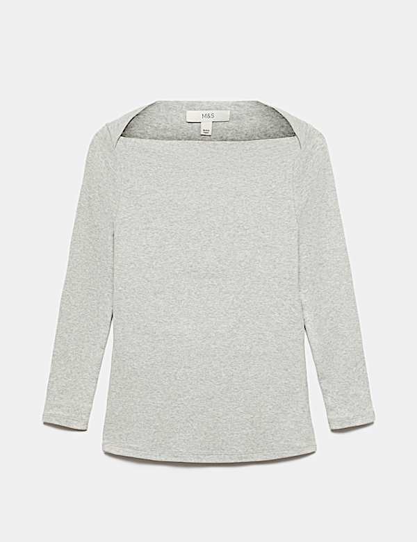 Pure Cotton Slash Neck Top - MX