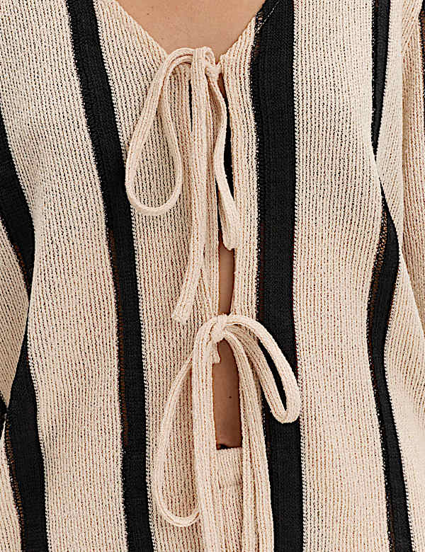 Striped Tie Front Top - AU