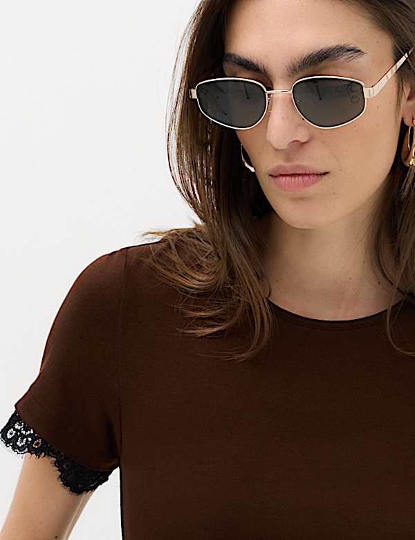 Short Sleeve Lace Trim T-Shirt - MX