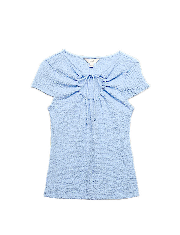 Textured Keyhole Top